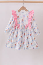 Pink bow nutcracker ruffle dress