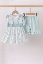Sea shell ruffle shorts set
