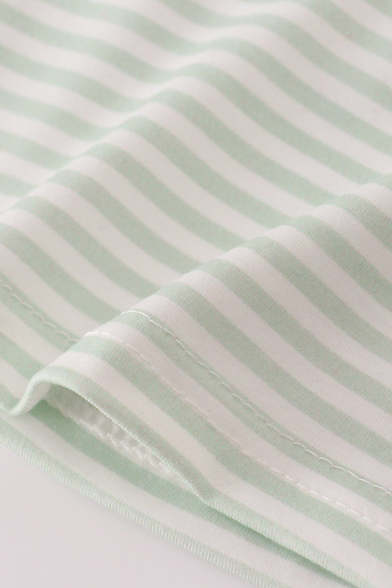 Sage turkey applique stripe top