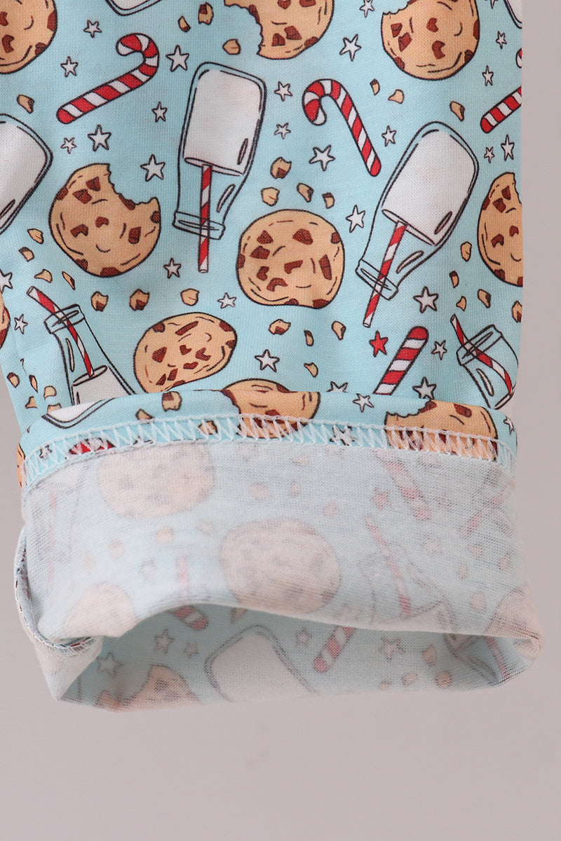 Red Santa claus cookie french knot pants set