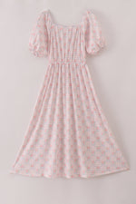 Pink floral print mom dress