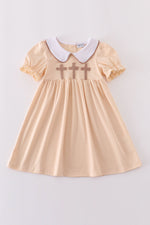 Cream cross french knot dress