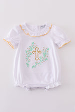 Easter cross embroidery girl bubble