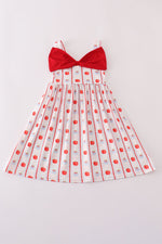 Red apple bow dress