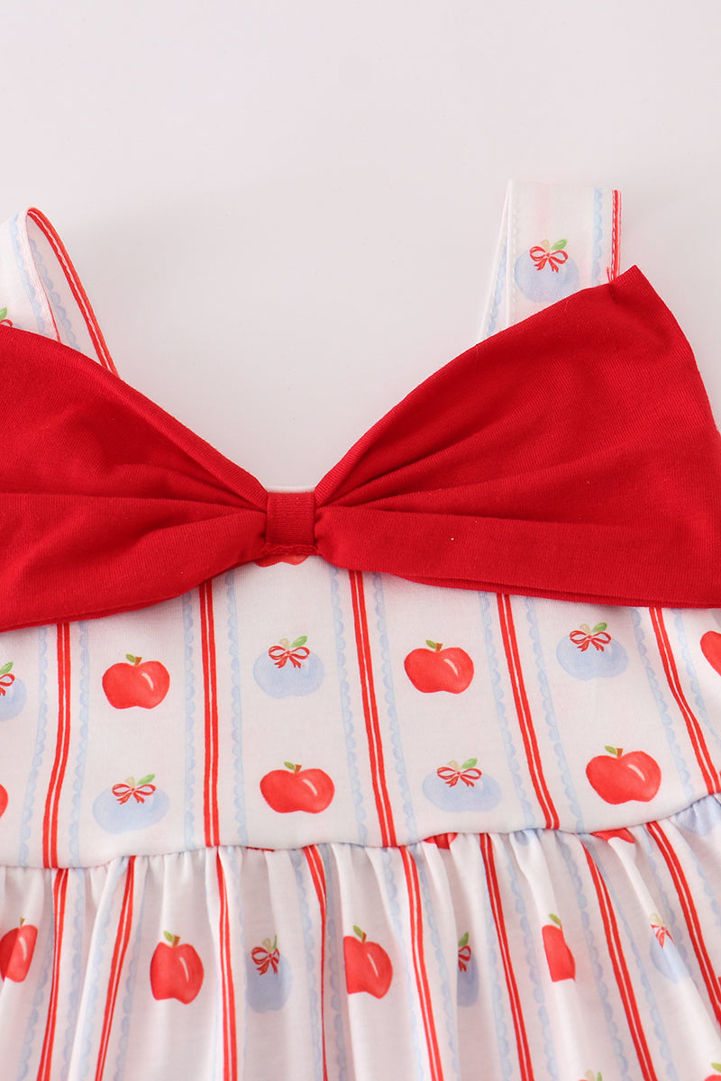 Red apple bow dress