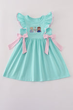 Blue character applique dress
