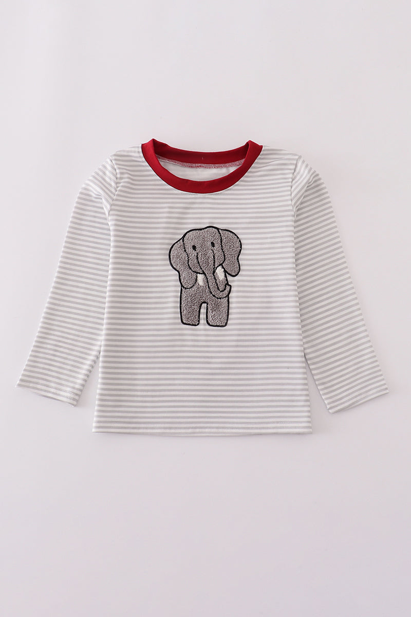 Alabama polka dot elephant french knot top