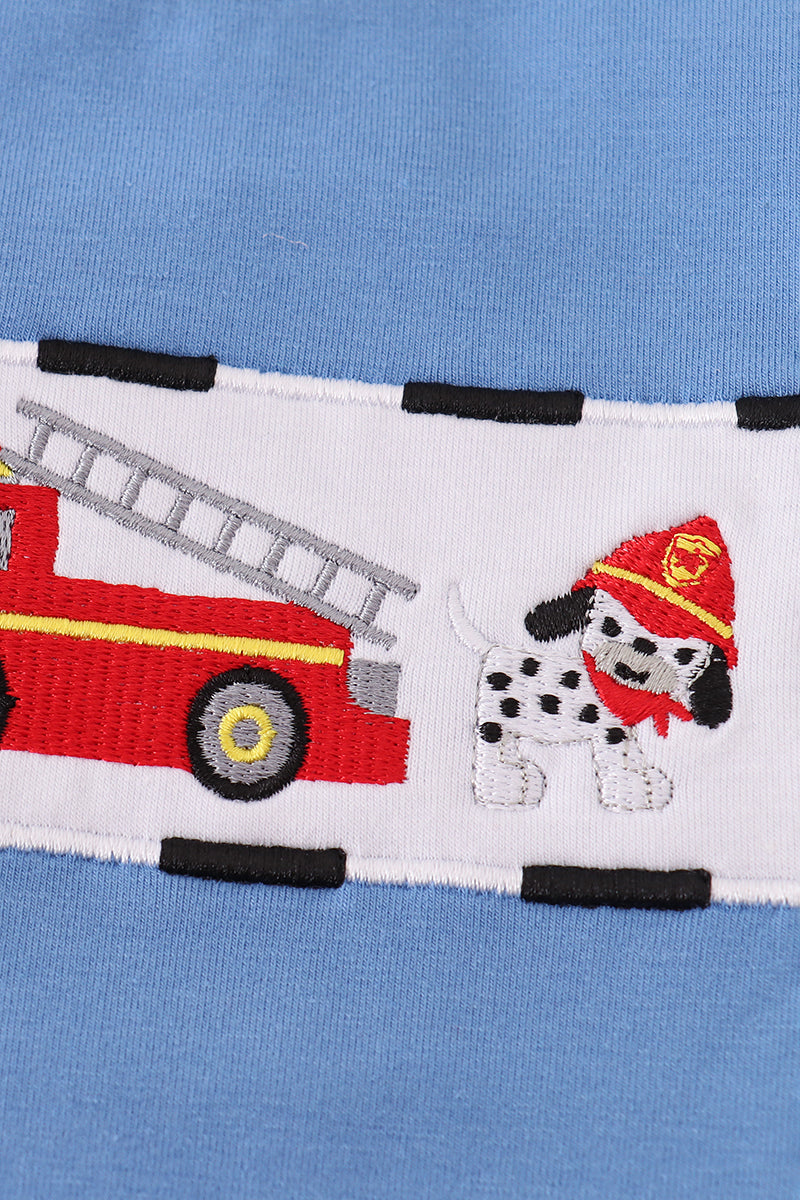 Blue fire fighter top