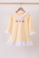 Beige turkey embroidery ruffle dress