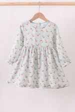 Premium boots print muslin dress