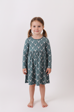Premium forest reindeer print bamboo dress