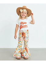 Hello Darlin" Bulls & Floral Print 2pc Set
