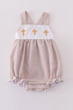 Premium brown cross embroidery bubble