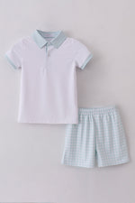 Blue active shorts set