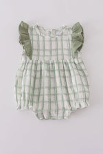 Premium sage ruffle plaid bubble