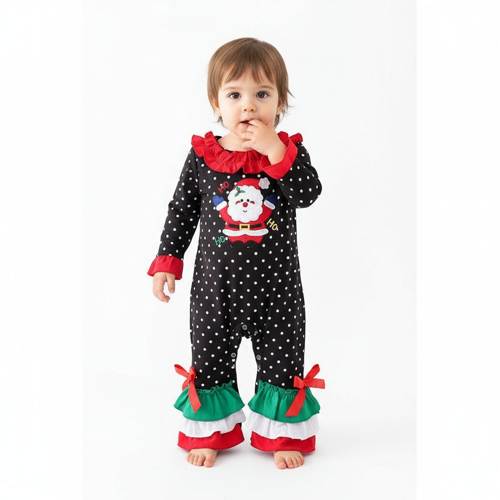 Polka Dot Santa Romper