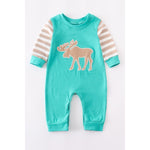Boy Mint Deer Romper