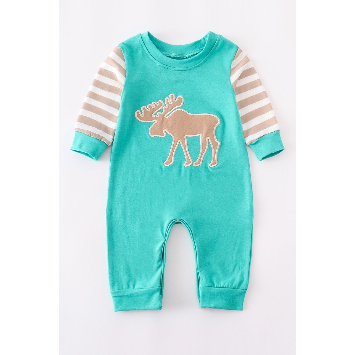 Boy Mint Deer Romper