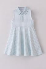 Blue active gingham dress set
