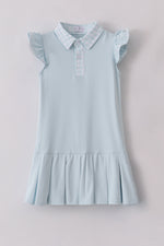 Blue active ruffle dress set