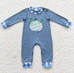 Baby Boy Blue Pumpkin Romper