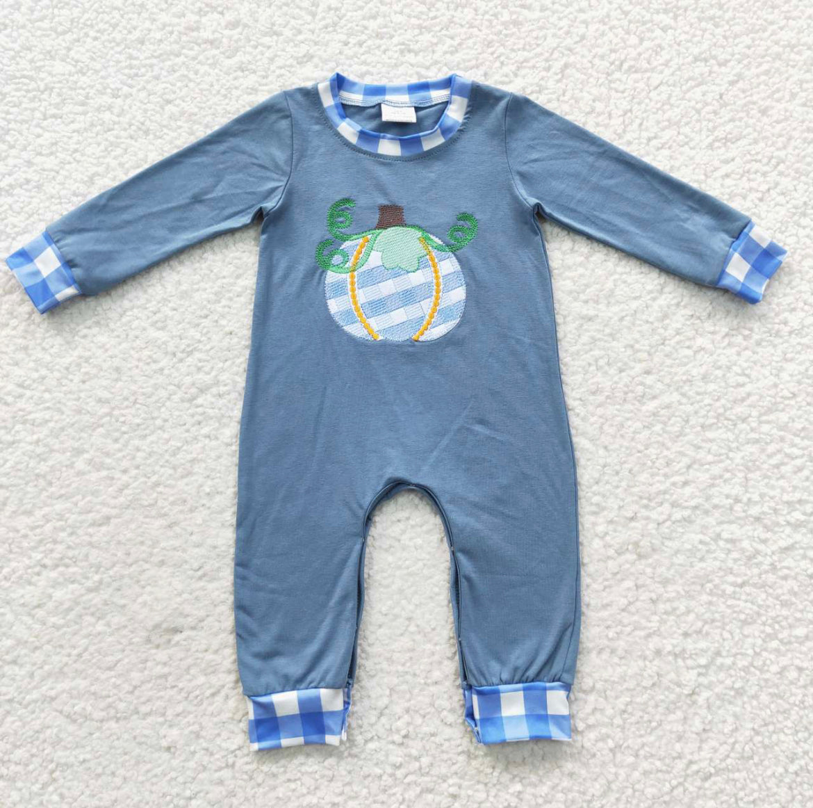 Baby Boy Blue Pumpkin Romper
