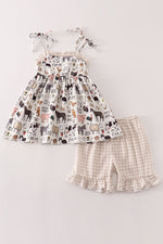 Beige farm strap girl set