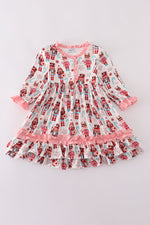 Christmas nutcracker print ruffle gown