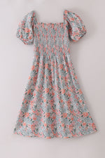 Green garden bloom smocked mom&me dress