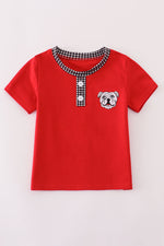 Georgia bulldog embroidery top