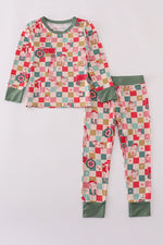 Checkered bamboo 2pc pajamas set