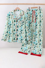 Green christmas tree print dad pajamas pants set