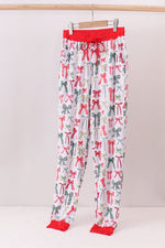 Red bow bamboo mom pajamas pants