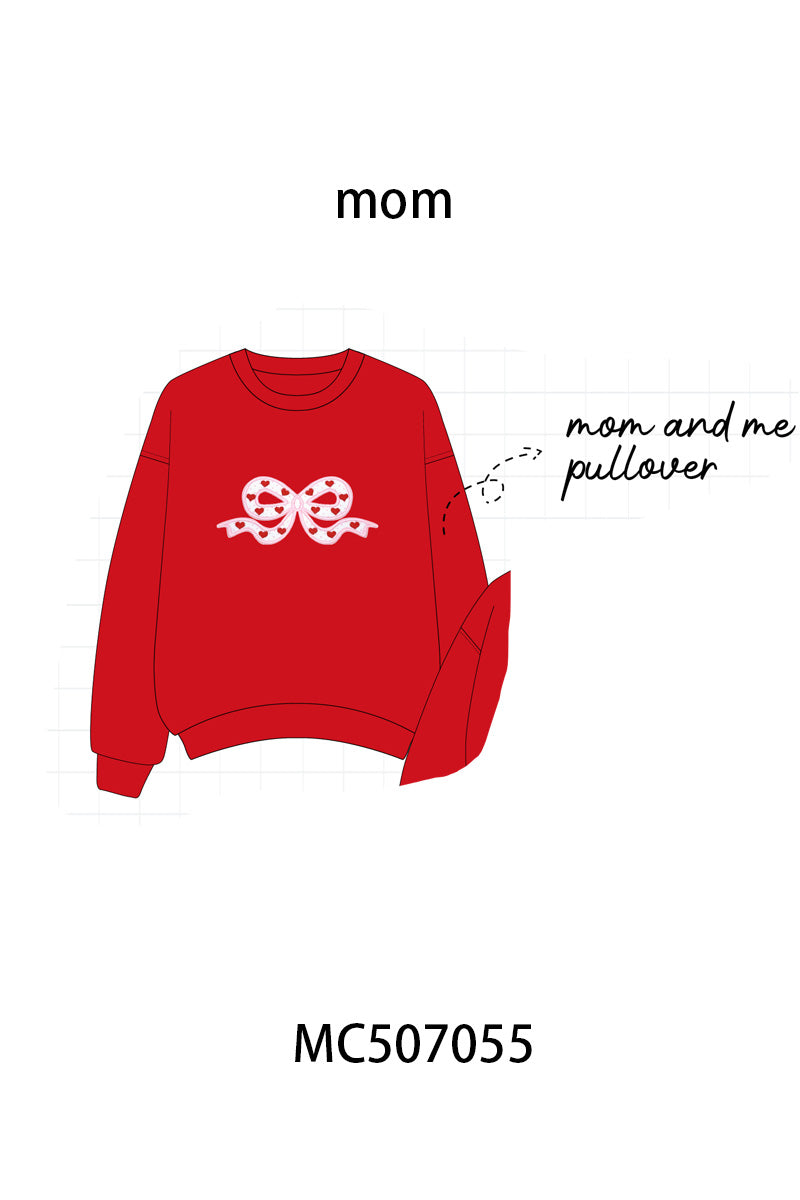 Red bow applique mom&me top