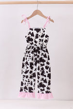 Black cow bow jumpsuit