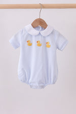 Blue duck embroidery stripe bubble