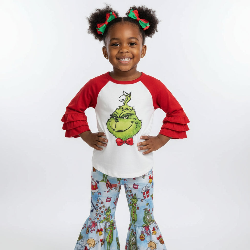 Girls Grinch Pants Set