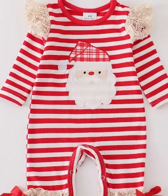 Santa stripe romper