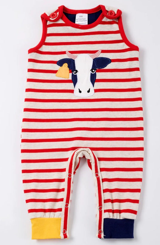 Baby Boy Stripe Bull Romper