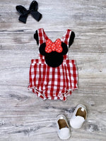 Red and Black mouse romper