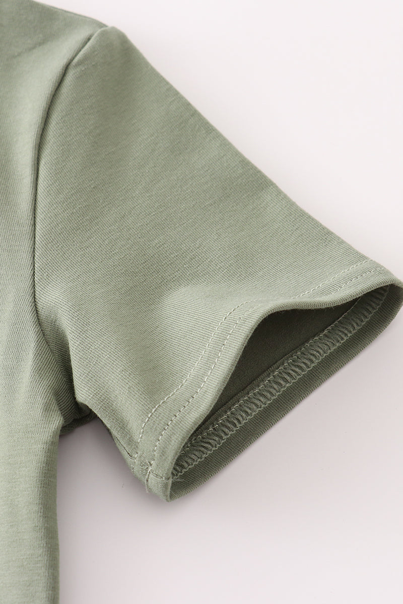 Camouflage print pumpkin applique pants set