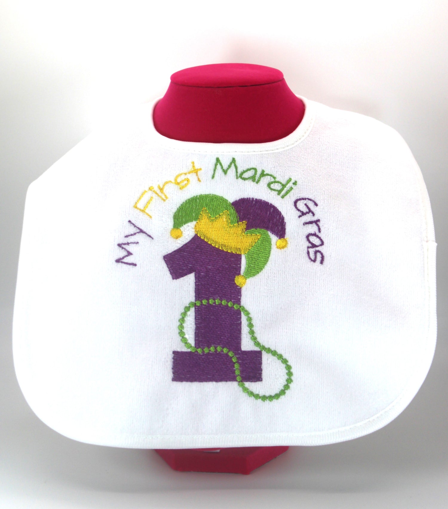 Embroidered 1st Mardi Gras Bibs