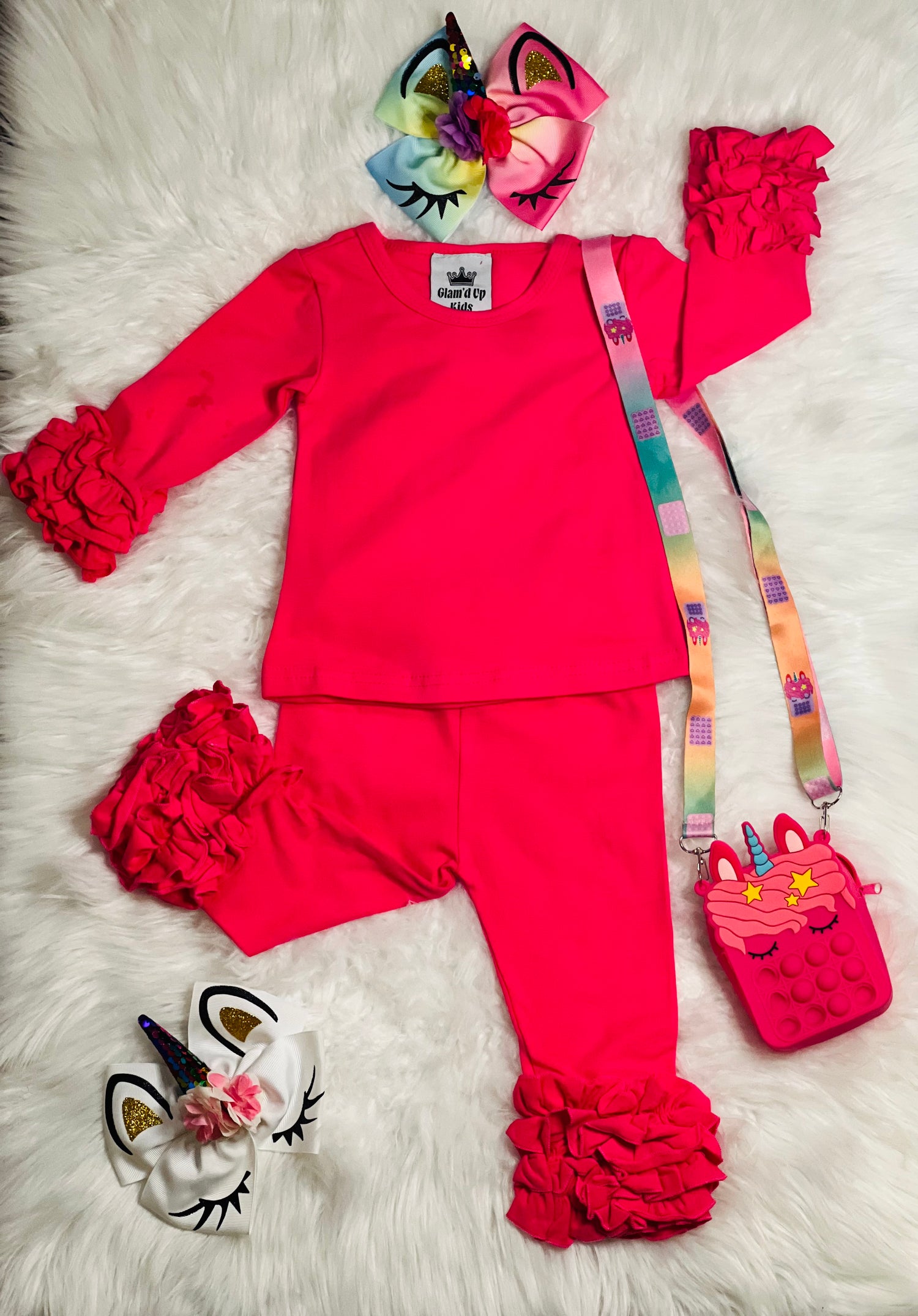 Girls Pink Ruffles set