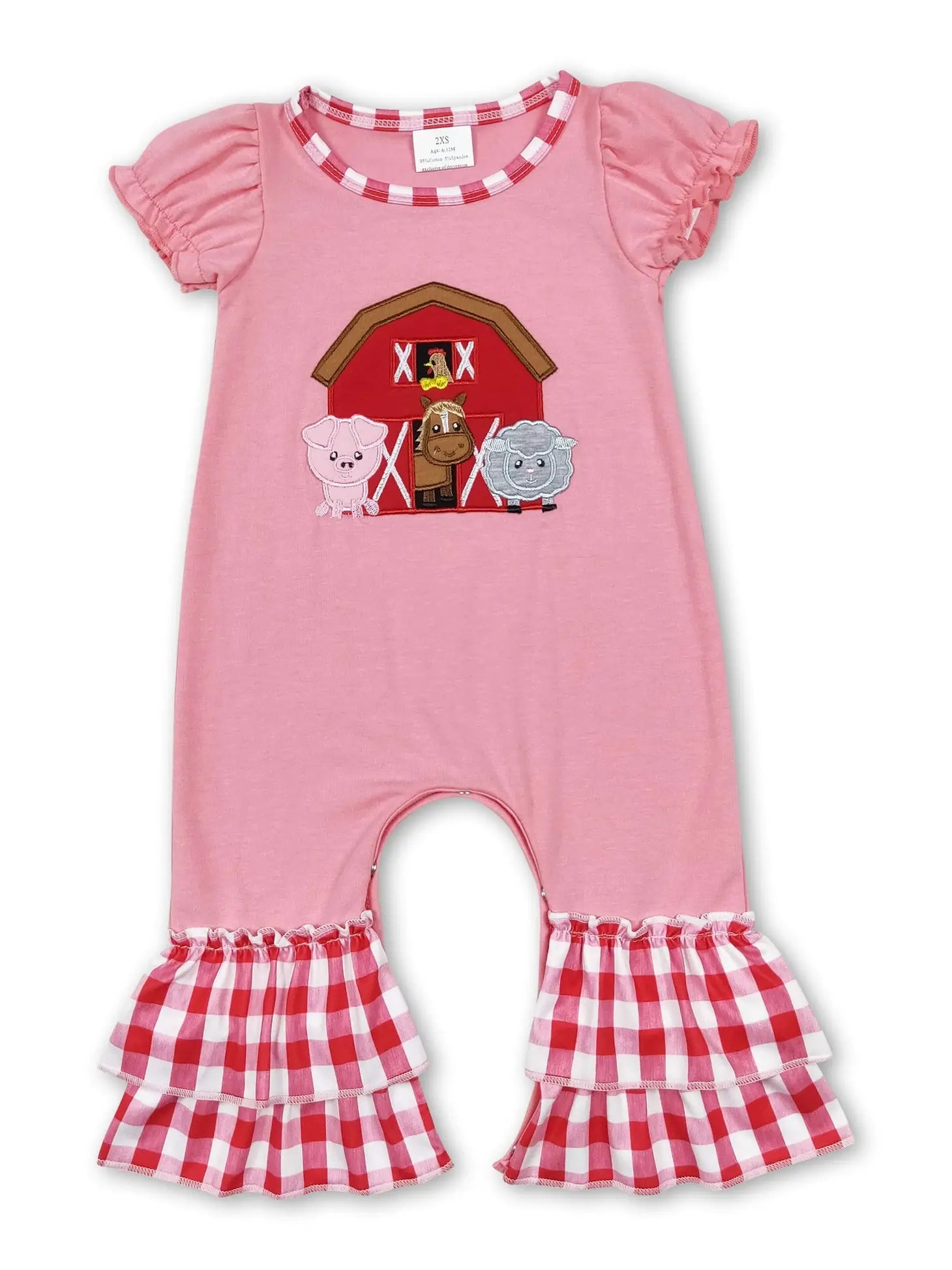 Girls Farm Appliqué Romper