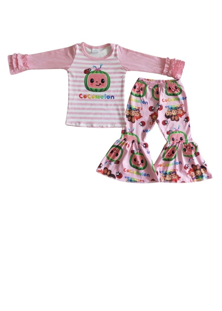 Girls Pink ruffles character set