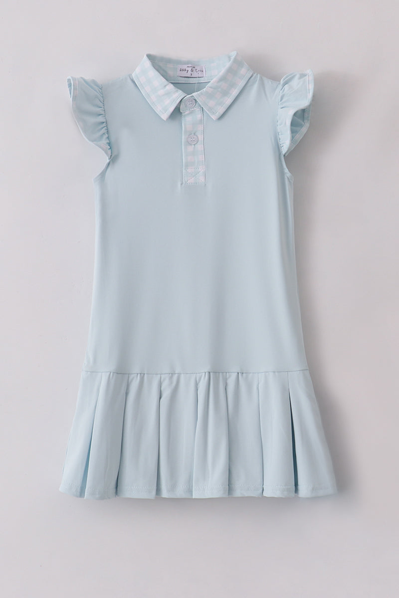 Blue active ruffle dress set