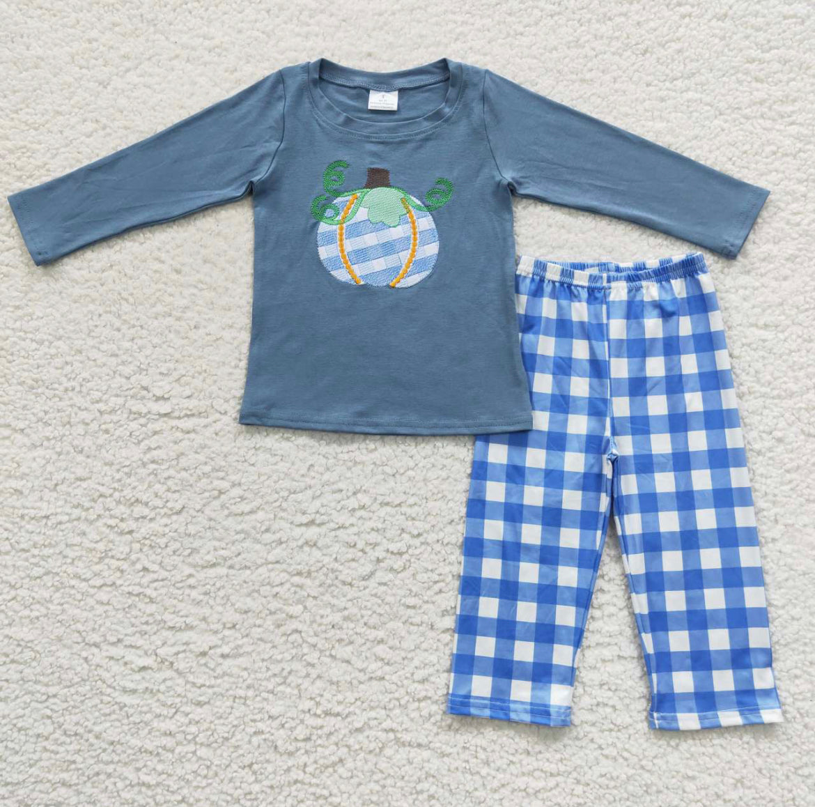 Boys Blue Pumpkin Pants Set