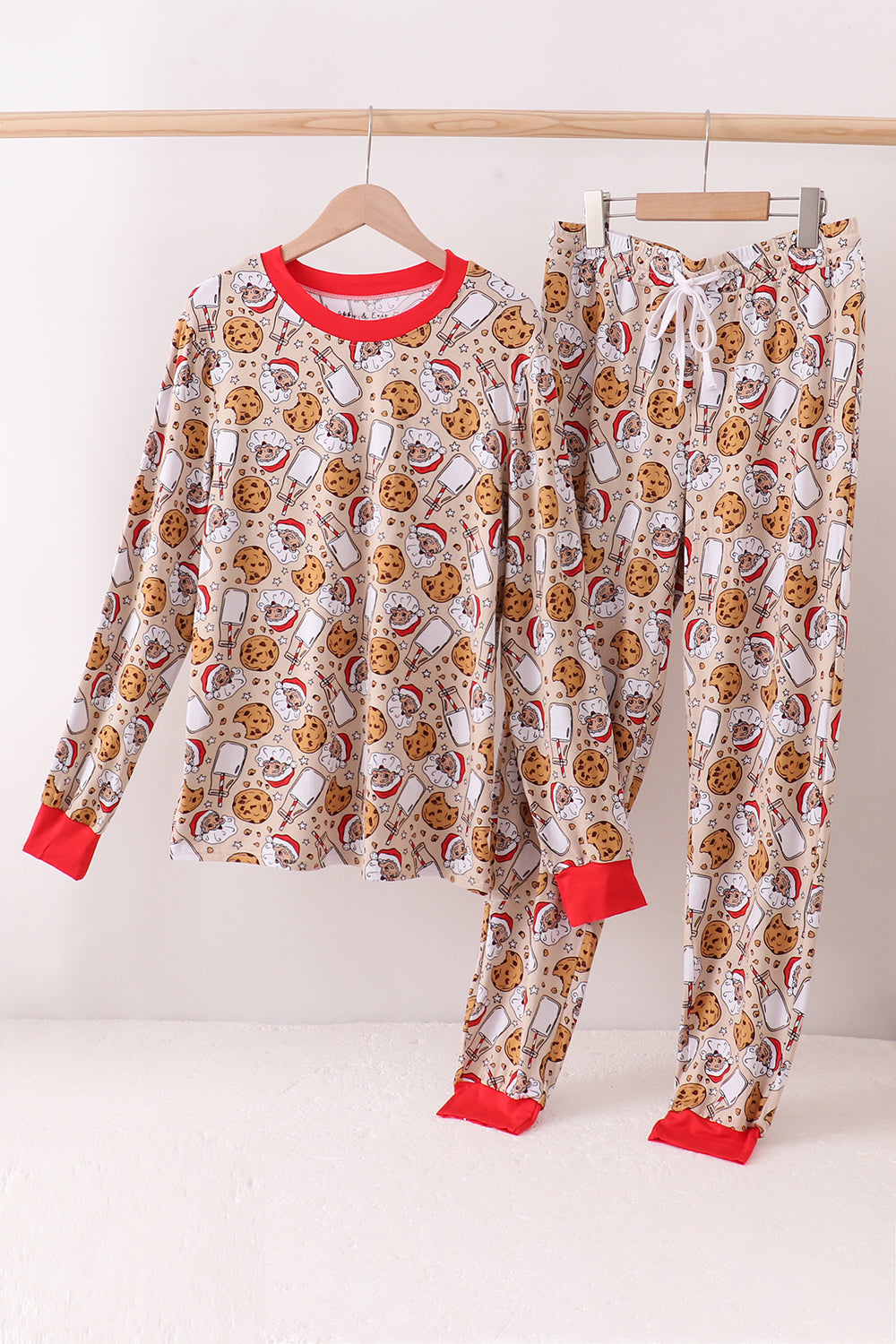 Santa milk biscuits bamboo mom pajamas set