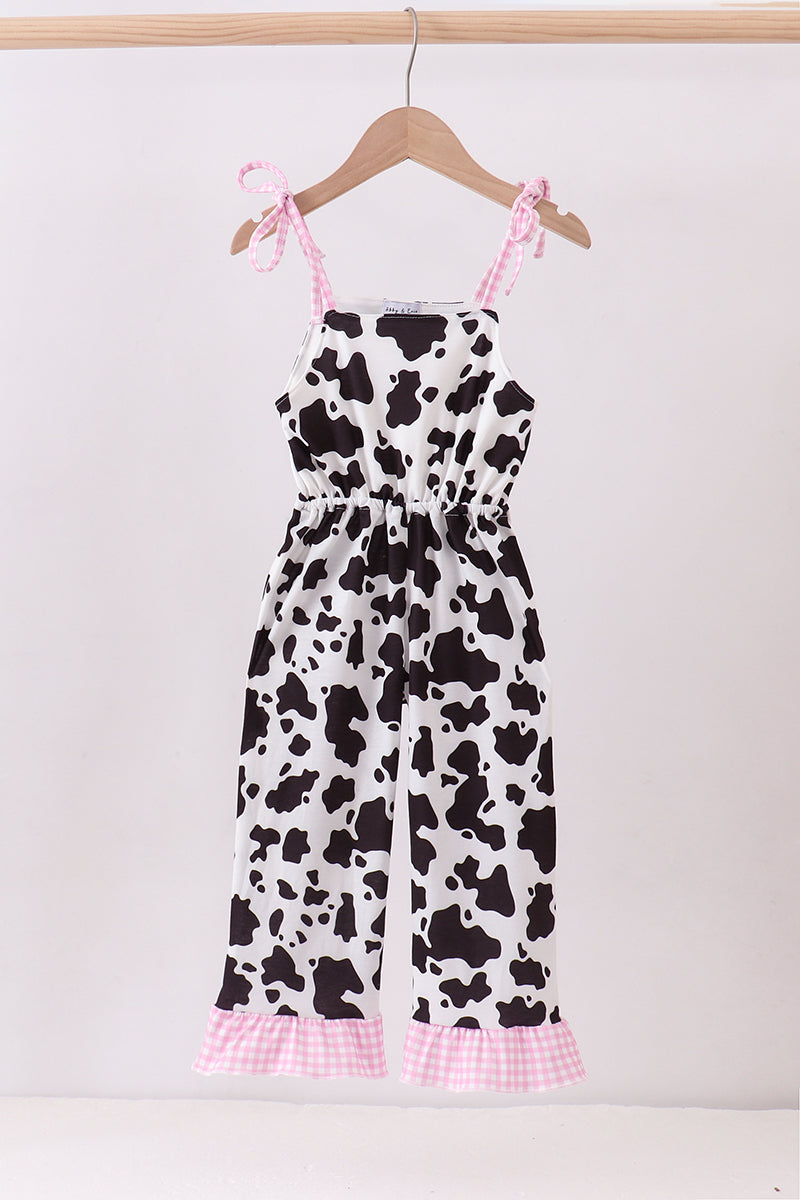 Black cow bow jumpsuit
