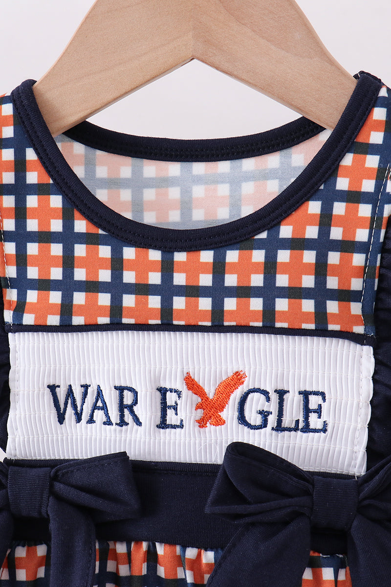 Auburn war eagle smocked ruffle bubble